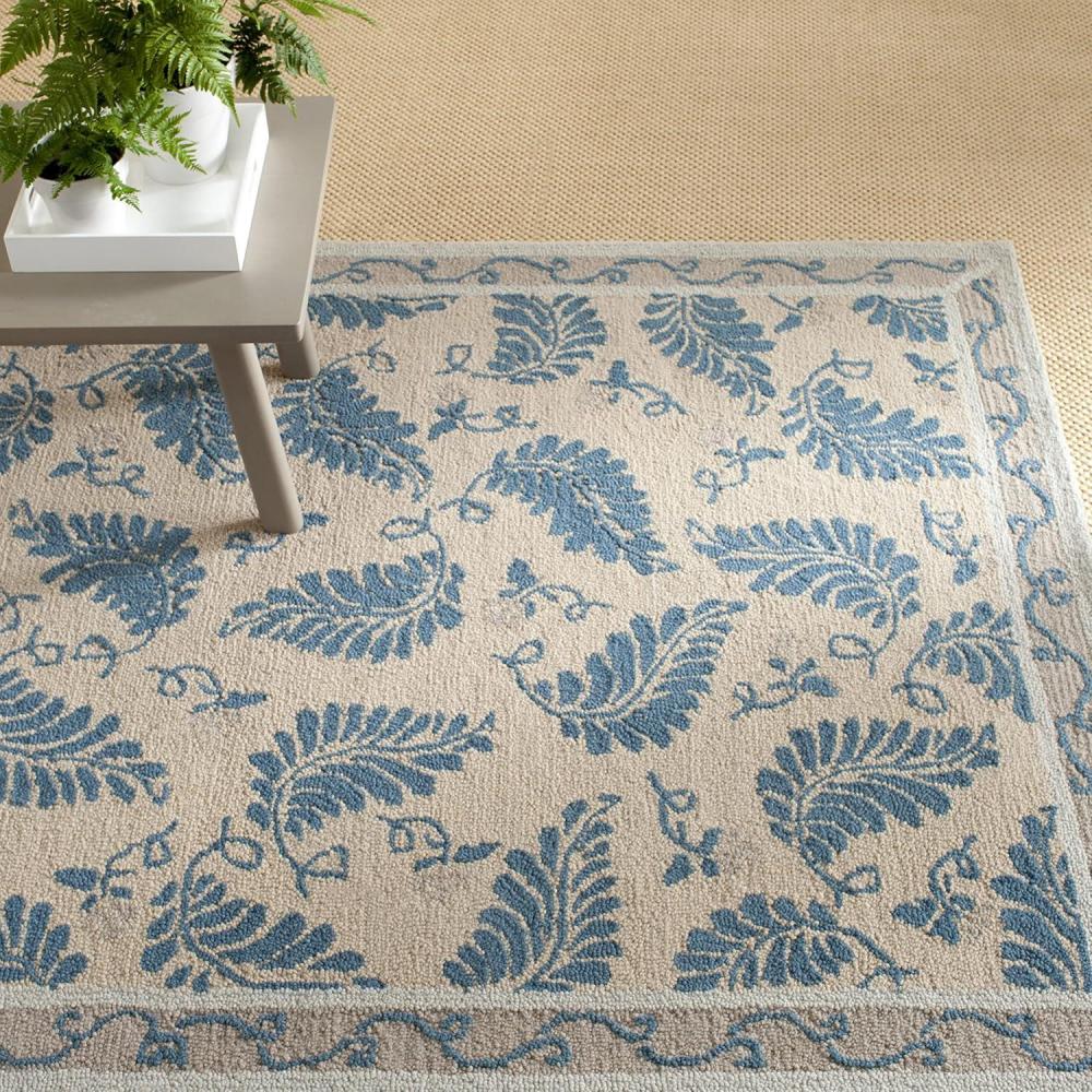 image:imageMartha Stewart x SAFAVIEH Area Rug Collection  8 x 10 Plumage Blue Handmade Wool Ideal for Living Room Bedroom Office Dining Space MSR3753APlumage Blue