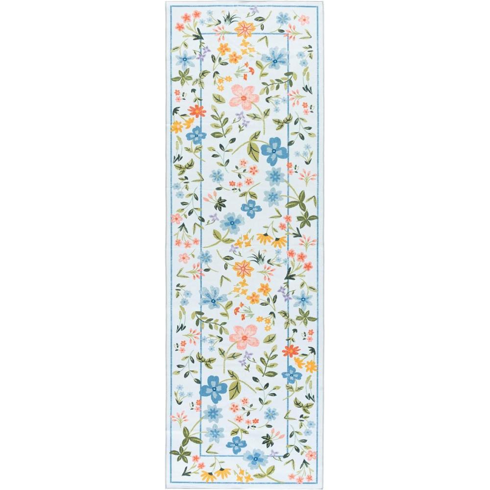 image:imageMartha Stewart x SAFAVIEH Machine Washable Area Rug Collection 5 x 8 Light Blue amp Rust Slip Resistant amp Easy Cleaning Ideal for Ideal for Living Room Bedroom Dining Space MSRW190KLight BlueRust