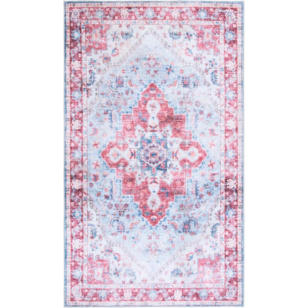 image:imageMartha Stewart x SAFAVIEH Machine Washable Area Rug Collection 5 x 8 Red amp Blue Slip Resistant amp Easy Cleaning Ideal for Ideal for Living Room Bedroom Dining Space MSRW148MRedBlue
