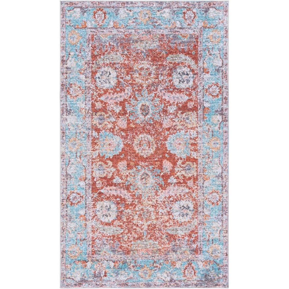 image:imageMartha Stewart x SAFAVIEH Machine Washable Area Rug Collection 5 x 8 Turquoise amp Rust Slip Resistant amp Easy Cleaning Ideal for Ideal for Living Room Bedroom Dining Space MSRW108KTurquoiseRust