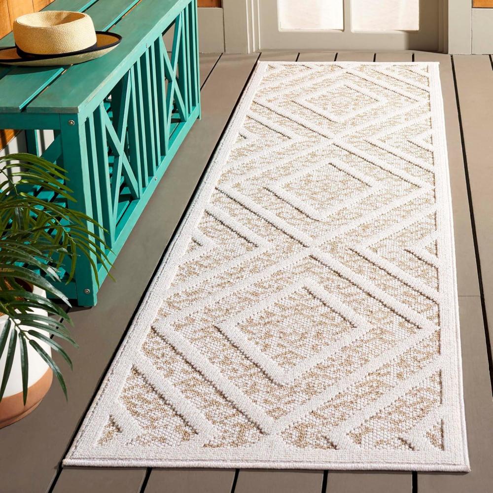 image:imageMartha Stewart x SAFAVIEH Outdoor Area Rug Collection 8 x 10 Light Beige amp Brown Weather Resistant amp Washable Ideal for Patio Backyard Mudroom Deck Dining Space MSRO218BLight BeigeBrown