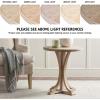 Martha Stewart Fatima Accent Tables Modern Mid-Century Rustic Pedestal Design, Round Tabletop Living Room Furniture Occasional Piece, Dia. 21″ X 24″, Wheat