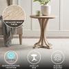 Martha Stewart Fatima Accent Tables Modern Mid-Century Rustic Pedestal Design, Round Tabletop Living Room Furniture Occasional Piece, Dia. 21″ X 24″, Wheat