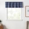 Martha Stewart Ruffle Curtains Striped Valance for Window – Kitchen Curtain – 1 Piece – 60″ x 14″, Blue(Blue)