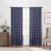 Martha Stewart Ruffle Curtains Striped Valance for Window – Kitchen Curtain – 1 Piece – 60″ x 14″, Blue(Blue)