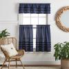 Martha Stewart Water’s Edge Tufted Rod Pocket/Back Tab Window Curtain Panel Pair, 84″, White(Navy)