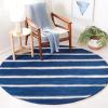 Martha Stewart x SAFAVIEH Area Rug Collection – 8′ x 10′, Buckwheat Flour Beige, Handmade Wool & Viscose, Ideal for Living Room, Bedroom, Office, Dining Space (MSR3617A)(Wrought Iron/Navy)