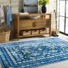 Martha Stewart x SAFAVIEH Machine Washable Area Rug Collection – 5′ x 8′, Dark Blue & Beige, Slip Resistant & Easy Cleaning, Ideal for Ideal for Living Room, Bedroom, Dining Space (MSRW179M)(Dark Blue/Beige)