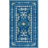Martha Stewart x SAFAVIEH Machine Washable Area Rug Collection – 5′ x 8′, Dark Blue & Beige, Slip Resistant & Easy Cleaning, Ideal for Ideal for Living Room, Bedroom, Dining Space (MSRW179M)(Dark Blue/Beige)