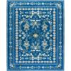 Martha Stewart x SAFAVIEH Machine Washable Area Rug Collection – 5′ x 8′, Dark Blue & Beige, Slip Resistant & Easy Cleaning, Ideal for Ideal for Living Room, Bedroom, Dining Space (MSRW179M)(Dark Blue/Beige)
