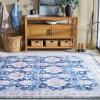 Martha Stewart x SAFAVIEH Machine Washable Area Rug Collection – 5′ x 8′, Navy & Beige, Slip Resistant & Easy Cleaning, Ideal for Ideal for Living Room, Bedroom, Dining Space (MSRW196N)(Navy/Beige)