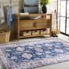 Martha Stewart x SAFAVIEH Machine Washable Area Rug Collection – 5′ x 8′, Navy & Beige, Slip Resistant & Easy Cleaning, Ideal for Ideal for Living Room, Bedroom, Dining Space (MSRW196N)(Navy/Beige)