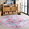 Martha Stewart x SAFAVIEH Machine Washable Area Rug Collection – 5′ x 8′, Red & Blue, Slip Resistant & Easy Cleaning, Ideal for Ideal for Living Room, Bedroom, Dining Space (MSRW148M)(Red/Blue)