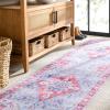 Martha Stewart x SAFAVIEH Machine Washable Area Rug Collection – 5′ x 8′, Red & Blue, Slip Resistant & Easy Cleaning, Ideal for Ideal for Living Room, Bedroom, Dining Space (MSRW148M)(Red/Blue)