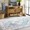 Martha Stewart x SAFAVIEH Machine Washable Area Rug Collection – 5′ x 8′, Turquoise & Beige, Slip Resistant & Easy Cleaning, Ideal for Ideal for Living Room, Bedroom, Dining Space (MSRW136K)(Turquoise/Beige)