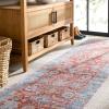 Martha Stewart x SAFAVIEH Machine Washable Area Rug Collection – 5′ x 8′, Turquoise & Rust, Slip Resistant & Easy Cleaning, Ideal for Ideal for Living Room, Bedroom, Dining Space (MSRW108K)(Turquoise/Rust)