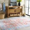Martha Stewart x SAFAVIEH Machine Washable Area Rug Collection – 5′ x 8′, Turquoise & Rust, Slip Resistant & Easy Cleaning, Ideal for Ideal for Living Room, Bedroom, Dining Space (MSRW108K)(Turquoise/Rust)