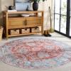 Martha Stewart x SAFAVIEH Machine Washable Area Rug Collection – 5′ x 8′, Turquoise & Rust, Slip Resistant & Easy Cleaning, Ideal for Ideal for Living Room, Bedroom, Dining Space (MSRW108K)(Turquoise/Rust)