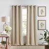Martha Stewart Beige Room Darkening Curtains Textured Lined Grommet Window Curtain Panel Pair, Sutter, Set of 2, 95″, Sand(Sand)