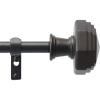 Martha Stewart Chatsworth Curtain Rod for Windows 36 to 66 inches, Adjustable Length .75 inch Diameter Metal Curtain Rod with Round Finials, 36” – 66”, Matte Nickel(Bronze)