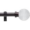Martha Stewart Freeport Curtain Rod for Windows 66 to 120 inches, Adjustable Length 1 inch Diameter Metal Curtain Rod with Round Finials, 66” – 120”, Bronze(Bronze)