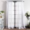 Martha Stewart Hourglass Embroidery Rod Pocket Window Curtain Panel Pair, 95″, Silver(White)