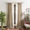 Martha Stewart Naples Chenille Solid Back Tab Window Curtain Panel Pair, 95, Olive Green(Natural)