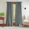 Martha Stewart Naples Chenille Solid Back Tab Window Curtain Panel Pair, 95, Olive Green(Olive)