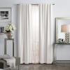 Martha Stewart Park Avenue Metallic Blackout Back Tab Window Curtain Panel Pair, 84″, Blush(Blush)