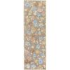 Martha Stewart x SAFAVIEH Machine Washable Area Rug Collection – 5′ x 8′, Dark Beige & Light Blue, Slip Resistant & Easy Cleaning, Ideal for Ideal for Living Room, Bedroom, Dining Space (MSRW187C)(Dark Beige/Light Blue)