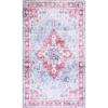 Martha Stewart x SAFAVIEH Machine Washable Area Rug Collection – 5′ x 8′, Red & Blue, Slip Resistant & Easy Cleaning, Ideal for Ideal for Living Room, Bedroom, Dining Space (MSRW148M)(Red/Blue)