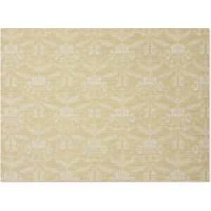 Chilewich Martha by Martha Stewart Damask Rug in Sea – 23″x36″ – Easy Care – Premium Indoor/Outdoor Floor Mat for Entry, Kitchen, Bath, Pool with Non-Slip Backing(Wheat)