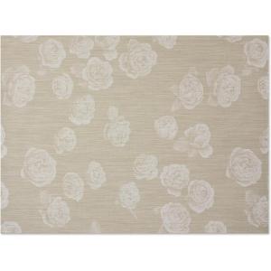 Chilewich Martha by Martha Stewart Rosette Rug in Burnt Coral -23″x36″- Easy Care – Premium Indoor/Outdoor Floor Mat for Entry, Kitchen, Bath, Pool with Non-Slip Backing(Flax)