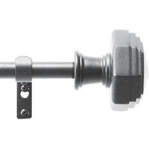 Martha Stewart Chatsworth Curtain Rod for Windows 36 to 66 inches, Adjustable Length .75 inch Diameter Metal Curtain Rod with Round Finials, 36” – 66”, Matte Nickel(Nickel)
