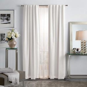 Martha Stewart Park Avenue Metallic Blackout Back Tab Window Curtain Panel Pair, 84″, Blush(Blush)