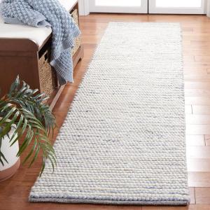 Martha Stewart x SAFAVIEH Area Rug Collection – 8′ x 10′, Ivory & Beige, Handmade Wool, Ideal for Living Room, Bedroom, Office, Dining Space (MSR9650B)(Ivory/Blue)