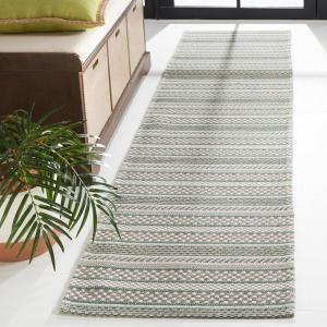 Martha Stewart x SAFAVIEH Area Rug Collection – 8′ x 10′, Taupe & Beige, Cotton, Ideal for Living Room, Bedroom, Office, Dining Space (MSR412E)(Green/Ivory)