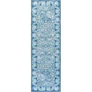 Martha Stewart x SAFAVIEH Machine Washable Area Rug Collection – 5′ x 8′, Blue & Beige, Slip Resistant & Easy Cleaning, Ideal for Ideal for Living Room, Bedroom, Dining Space (MSRW194L)(Blue/Beige)
