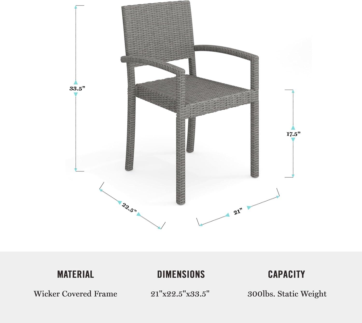 image:imageMartha Stewart Bedford 9Piece IndoorOutdoor Dining Set with 6 Stackable Chairs and 71 Patio Table with Faux Wood Top and Rattan Wicker Finish in Gray