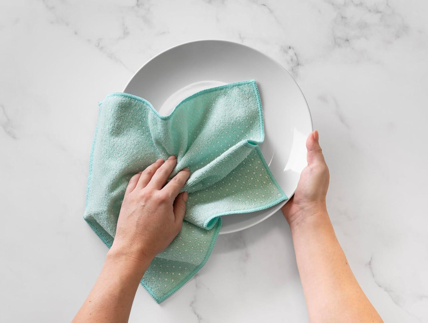 image:imageMartha Stewart Microfiber Scrub Kitchen Cloths Polka Dot 12 Count