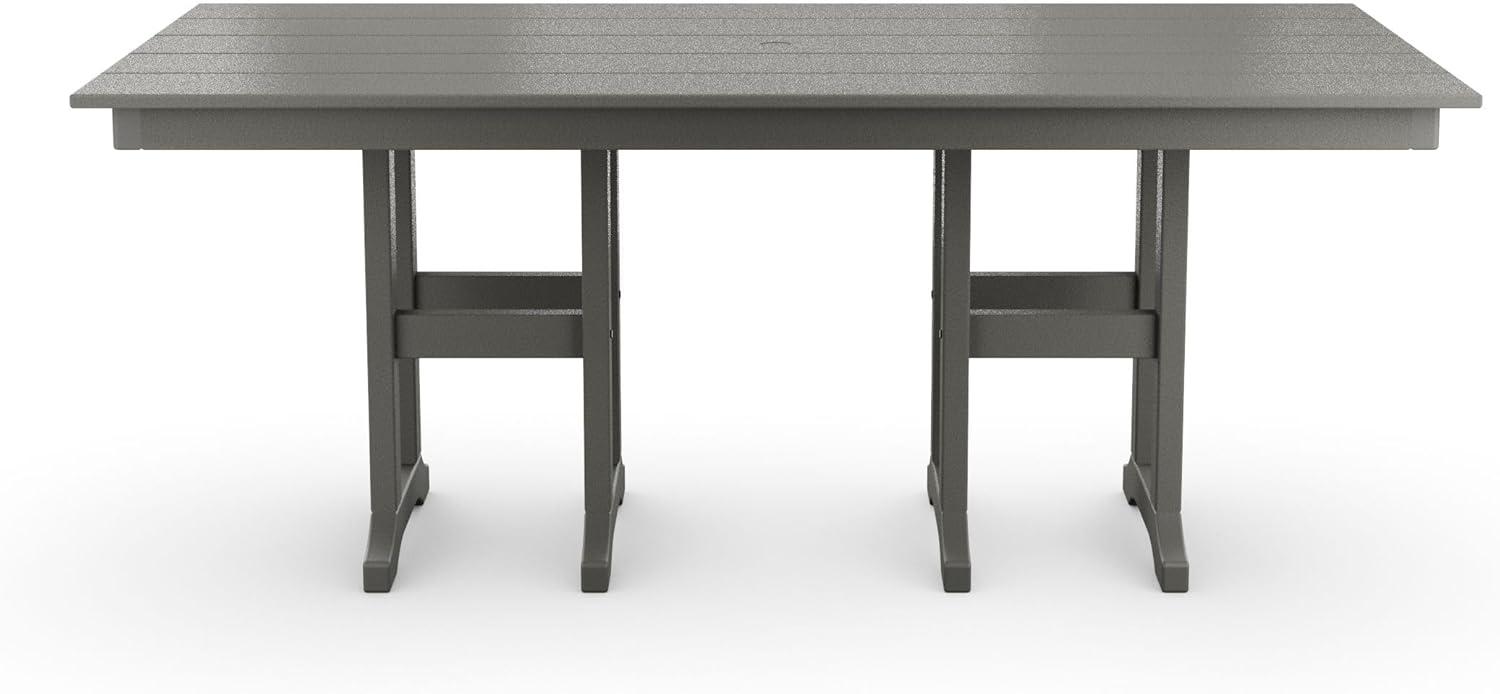 image:imageMartha Stewart by POLYWOOD Acadia 5Piece Farmhouse Dining Set with Benches in TeakSlate Grey