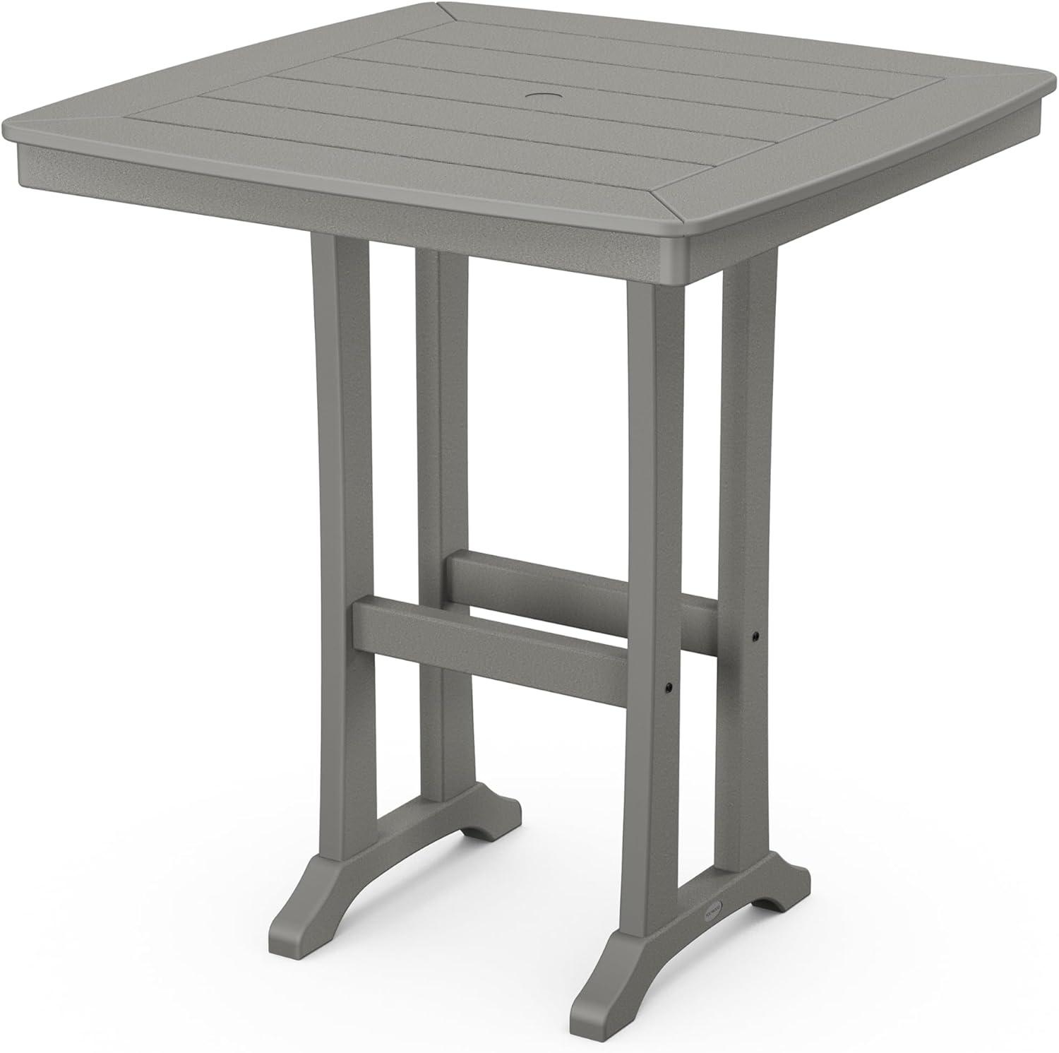 image:imageMartha Stewart by POLYWOOD Chinoiserie 5Piece Bar Set with Trestle Legs in WhiteSlate Grey