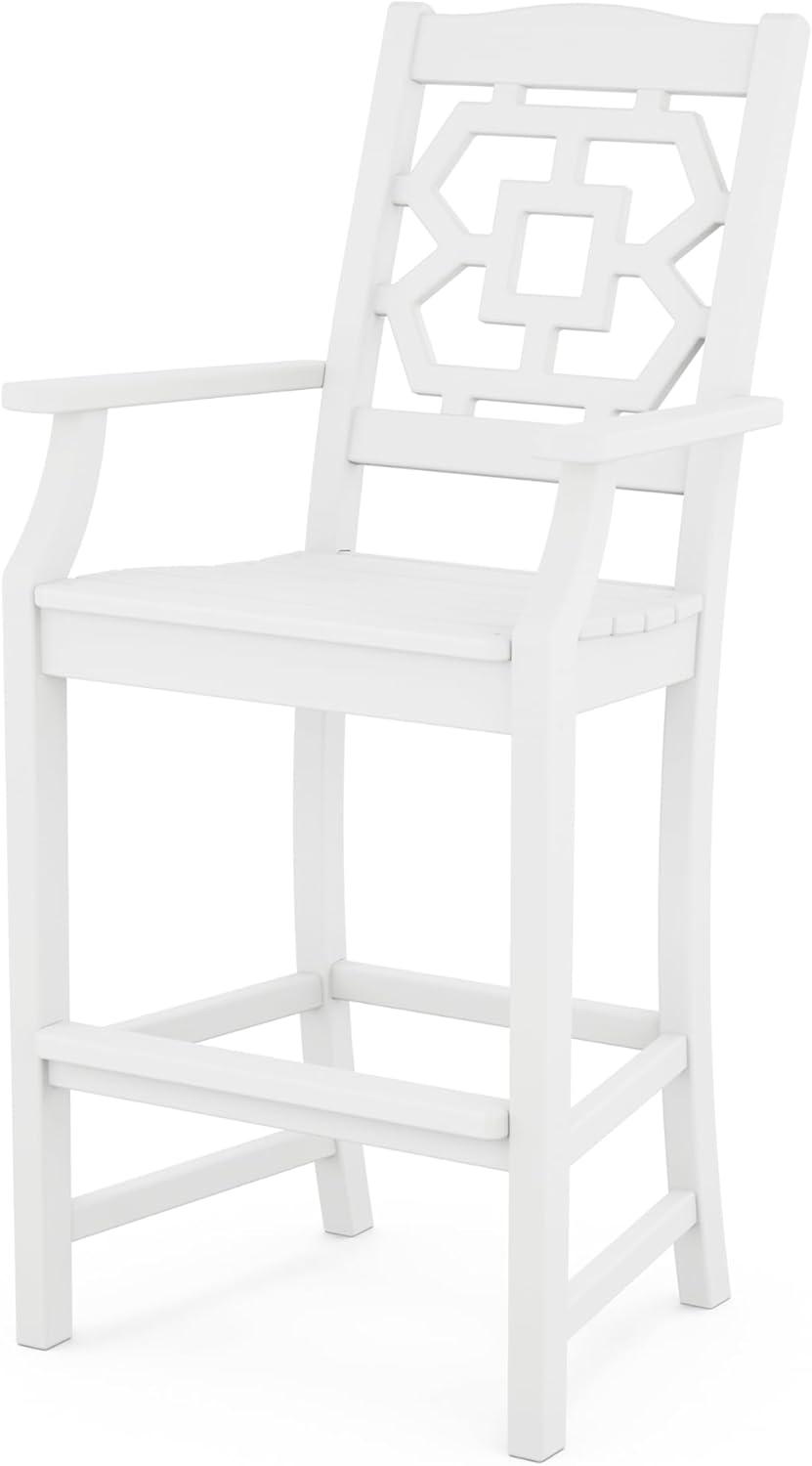 image:imageMartha Stewart by POLYWOOD Chinoiserie 5Piece Bar Set with Trestle Legs in WhiteWhite