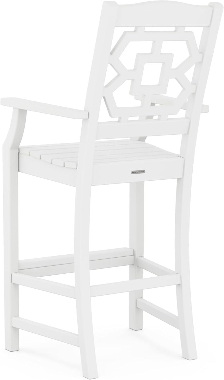 image:imageMartha Stewart by POLYWOOD Chinoiserie 5Piece Bar Set with Trestle Legs in WhiteWhite