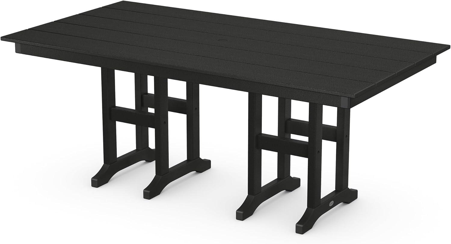 image:imageMartha Stewart by POLYWOOD Chinoiserie 5Piece Farmhouse Dining Set with Benches in GreenBlack