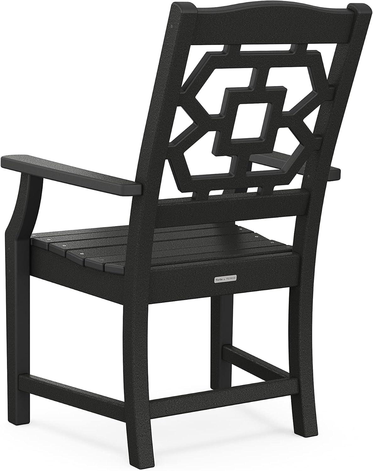 image:imageMartha Stewart by POLYWOOD Chinoiserie 5Piece Parsons Dining Set with Benches Exclusive in MahoganyBlack