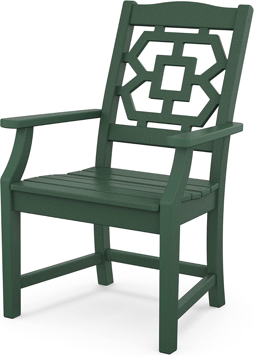 image:imageMartha Stewart by POLYWOOD Chinoiserie 5Piece Parsons Dining Set with Benches Exclusive in MahoganyGreen