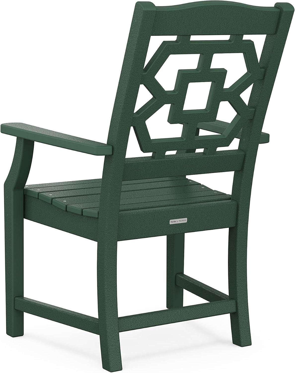 image:imageMartha Stewart by POLYWOOD Chinoiserie 5Piece Parsons Dining Set with Benches Exclusive in MahoganyGreen