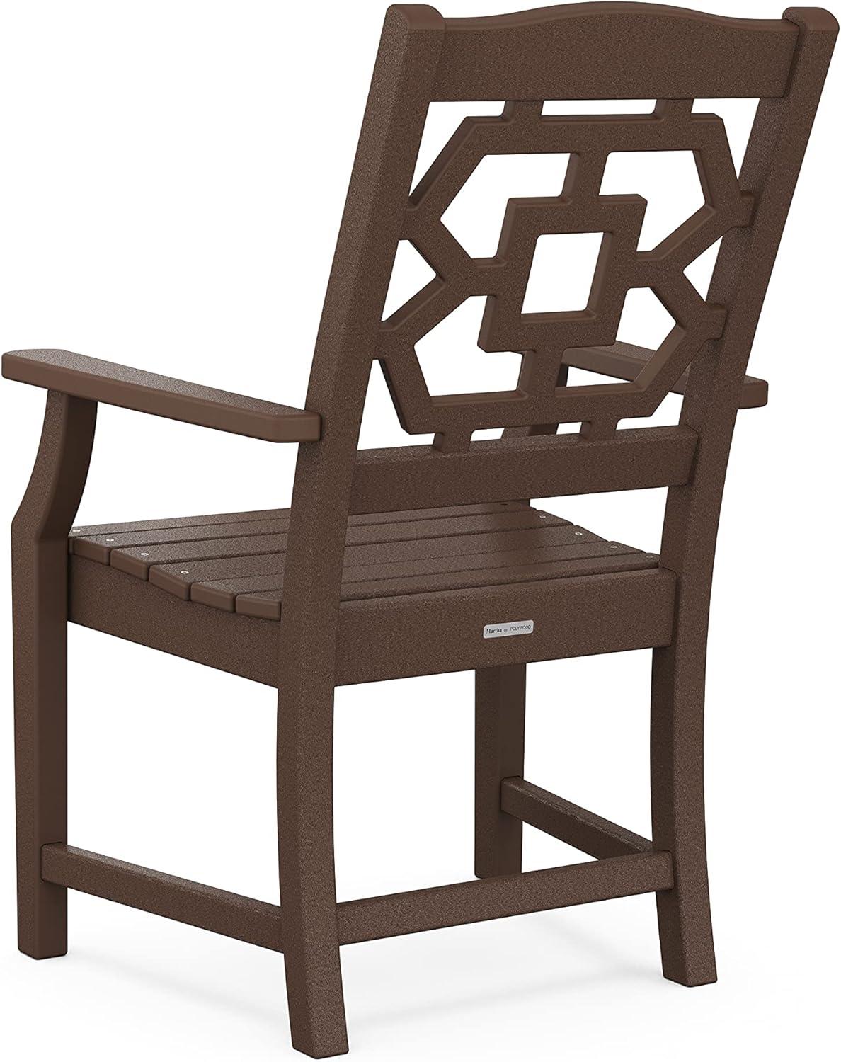 image:imageMartha Stewart by POLYWOOD Chinoiserie 5Piece Parsons Dining Set with Benches Exclusive in MahoganyMahogany