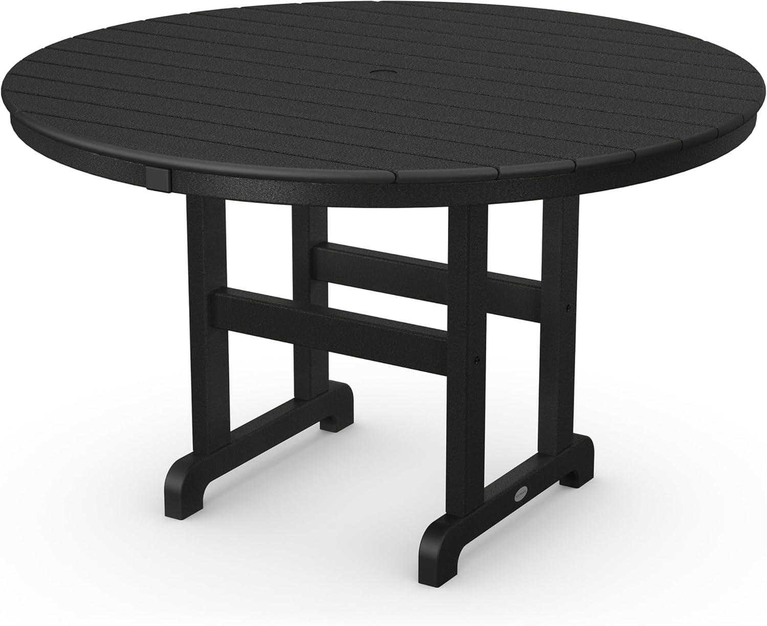 image:imageMartha Stewart by POLYWOOD Chinoiserie 5Piece Round Farmhouse Dining Set in Slate GreyBlack